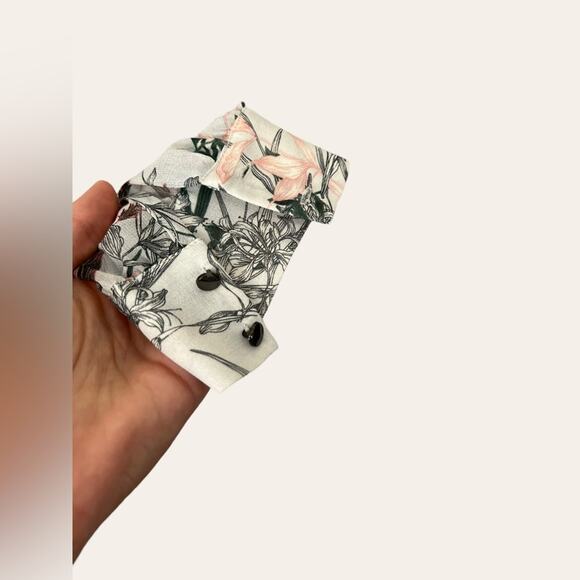 REISS Nyla Gray Blue Floral Long Sleeve Sheer Midi Dress Size 4 - Picture 11 of 12